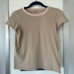 Madewell Perfect Crewneck Tee in “Dusty Celedon”